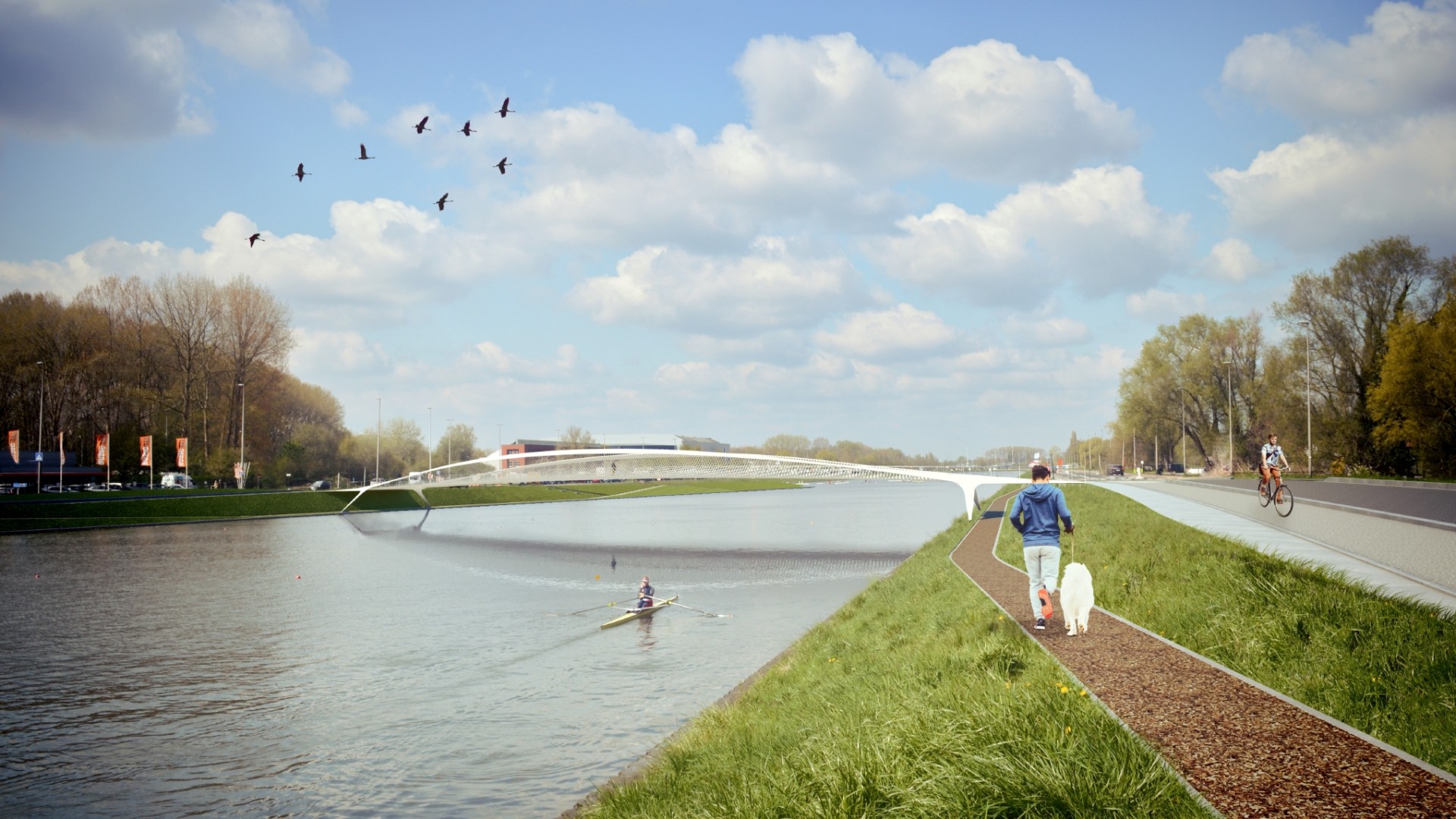 Nieuwe brug Watersportbaan Gent