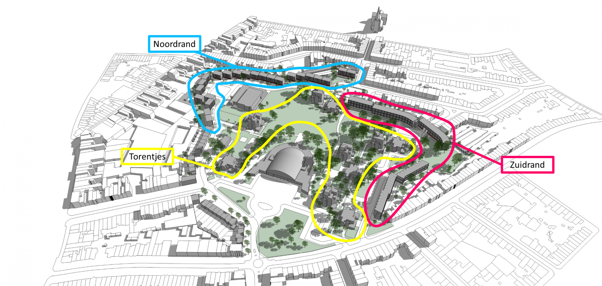 Drie ontwerpteams voor herontwikkeling Arenawijk in Deurne_Situeringsplan_3D_©_AG_VESPA