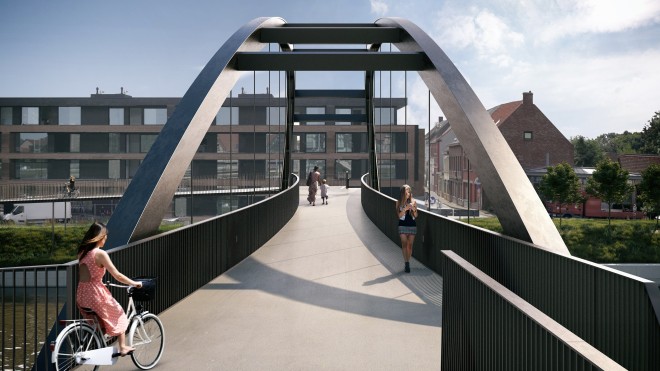 Nieuwe fiets- en voetgangersbrug tussen Nevele en Vosselare (1)